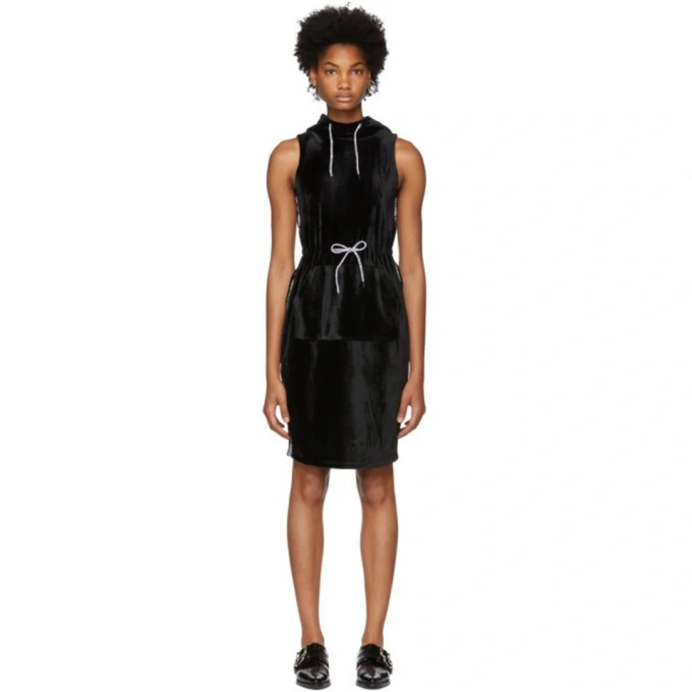 Opening Ceremony Black Velour Hoodie Dress - Womens Size M - NWT